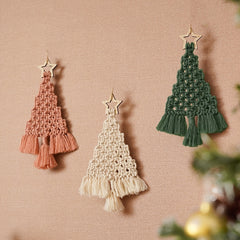 3pcs Knitted Christmas Tree DIY Kit Easy Craft Gift Set for Family and Friends