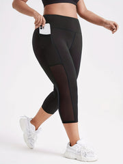 Sports Pants Women's Plus Mesh Waistband Stretch Gym Pants