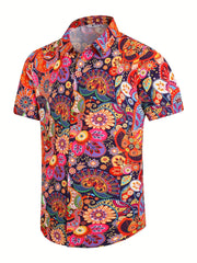 Men's Hawaiian Beach Shirt Summer Casual Short Sleeve Button Down