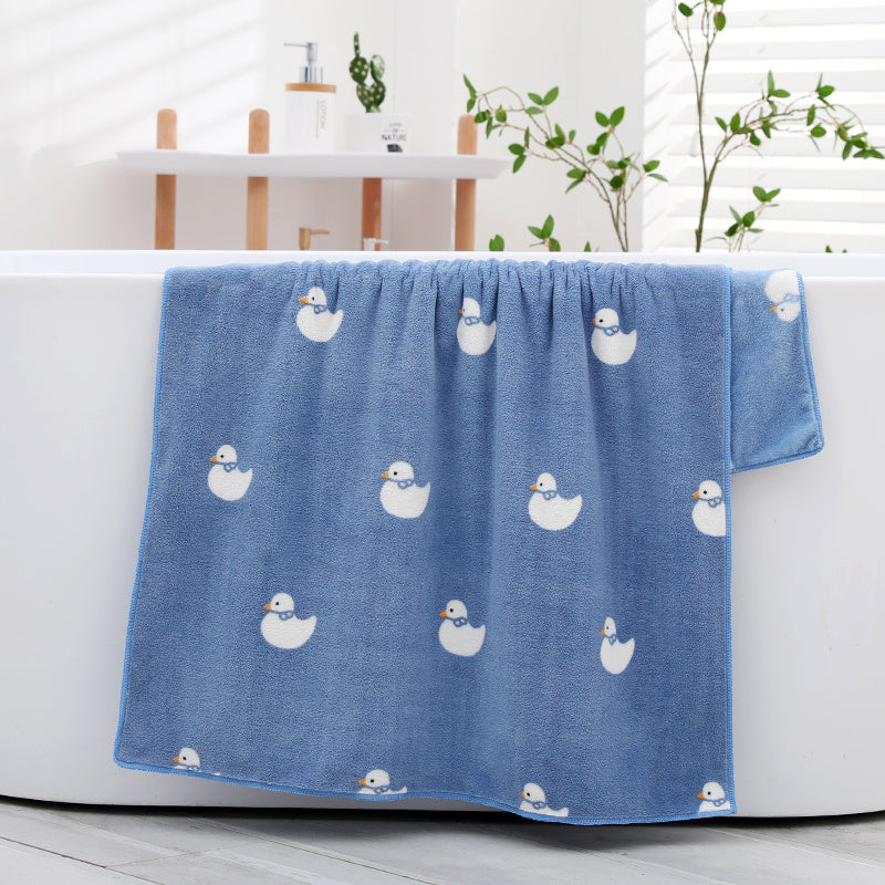 2pcs Duck Soft Cotton Bath Towel for Decor & Daily Use