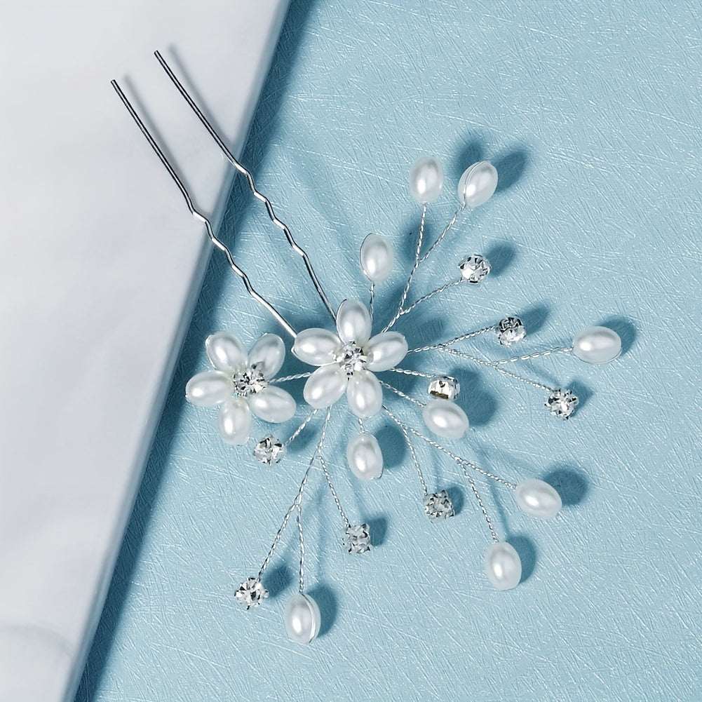 Floral Wedding Hair Pins Bridal Headpiece Bridesmaid Bobby Pins