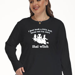 Halloween Witch Print Crew Neck Pajama Top