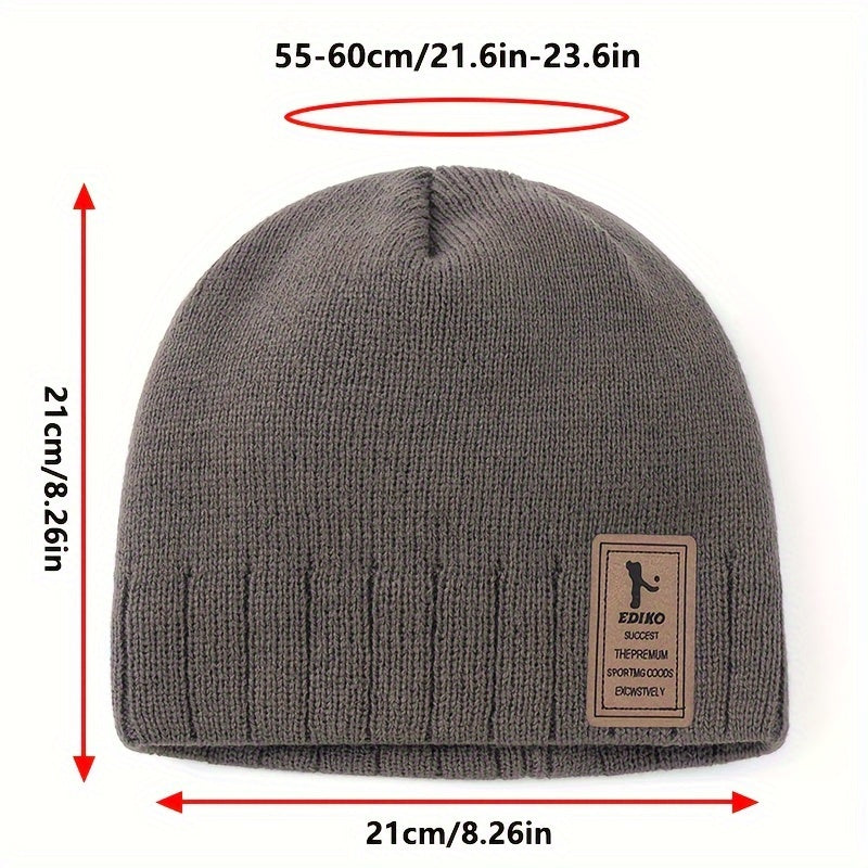 Beanie Winter Velvet Knitted Hat Outdoor Cycling Coldproof Ear Protection