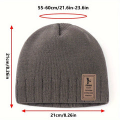 Beanie Winter Velvet Knitted Hat Outdoor Cycling Coldproof Ear Protection