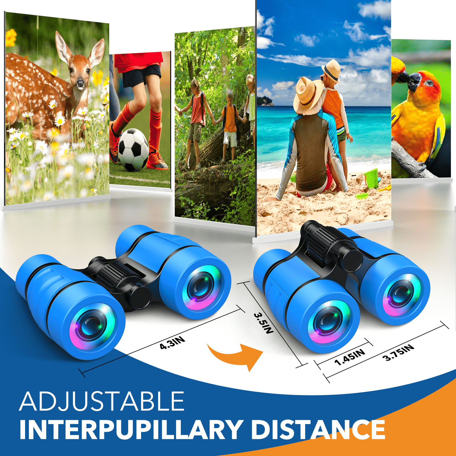 Kids Binoculars for Ages 3-9 Boys - Travel and Garden Toys - Birthday Gift