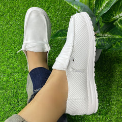 Women's Casual Flat Loafers Round Toe Slip On Shoes