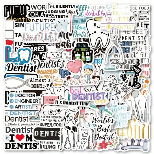 100pcs Dentist Nurse Doctor Stickers - Water Bottle & Laptop Stickers