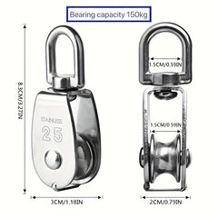 1pc Stainless Steel Pulley Fixed Pulley Crane Wire Rope Pulley Lifting Pulley