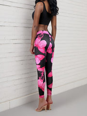 Butterfly Print Yoga Workout Leggings for Women
