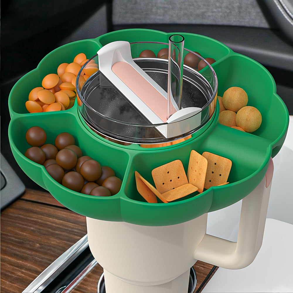 Silicone Flower Snack Bowl For 40Oz Cup 4 Compartments Reusable Tray