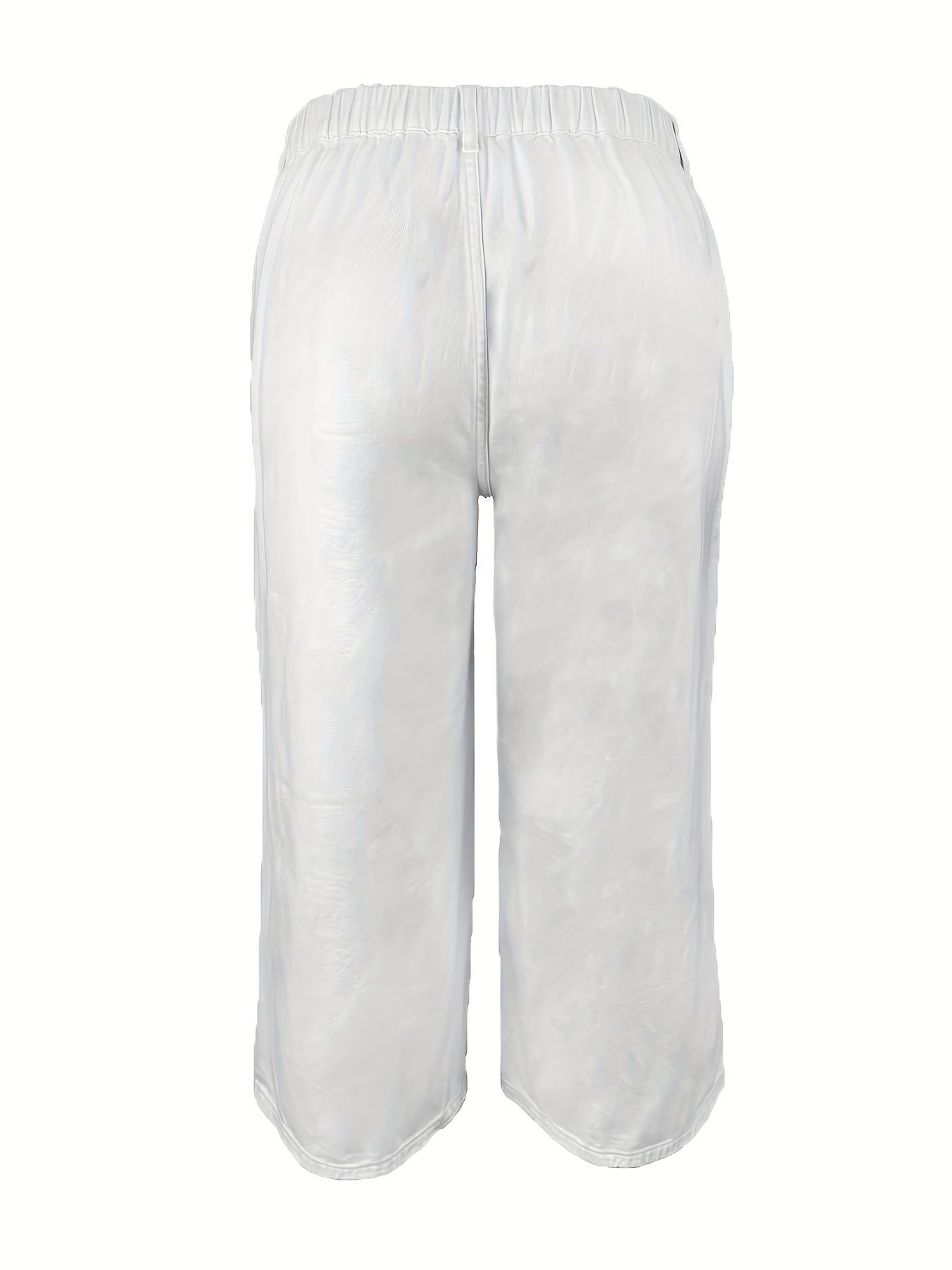 Solid High Rise Wide Leg Jeans