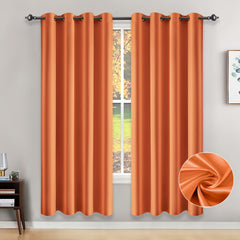 Orange Shading Curtain Modern Style Autumn Single Layer Curtain