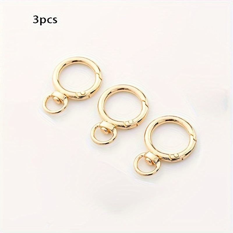 3pcs Key Chain Keyring Metal Lock Clip Buckle Accessories