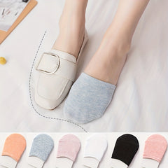 6 Pairs Solid Forefoot Socks for High Heeled Shoes Women's Stockings