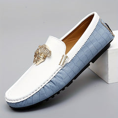 Men's Plaid Slip On Loafers Smart Casual Dress Shoes