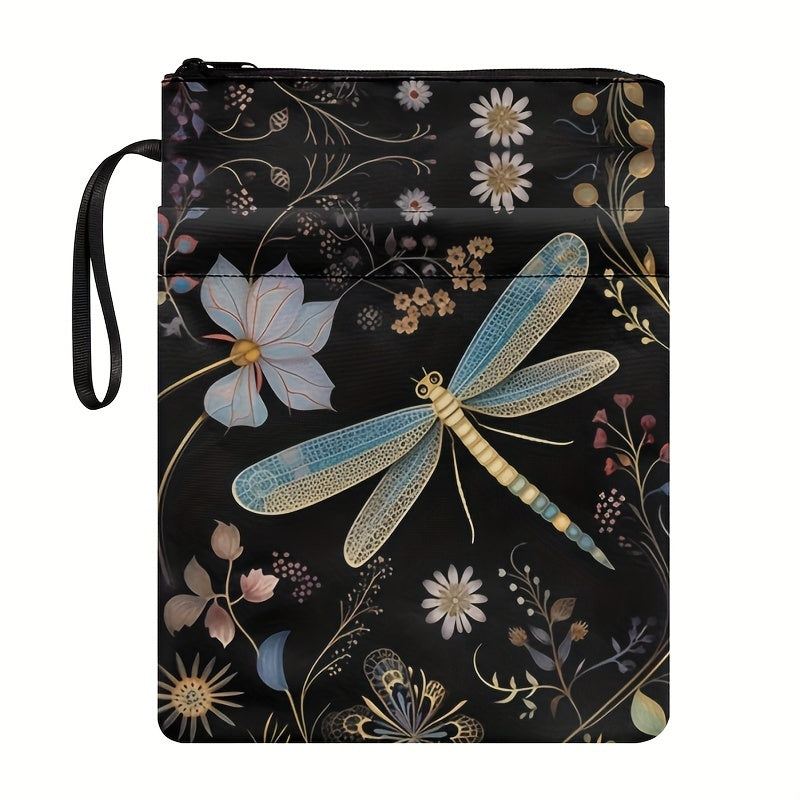 Dragonfly Flower Print Book Sleeve for Book Lover Women Girls