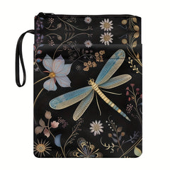 Dragonfly Flower Print Book Sleeve for Book Lover Women Girls
