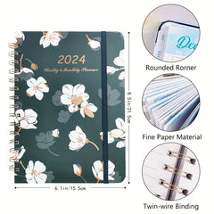 24 Years 12 Months Creative Flower A5 Weekly Plan Coil Book