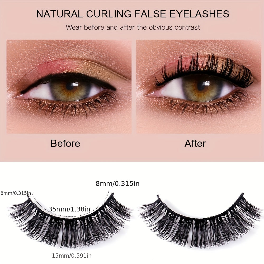 4 Pairs Fluffy Natural Volume Eyelashes Daily Party Makeup