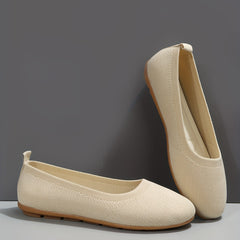 Women's Knitted Almond Toe Slip-On Flats