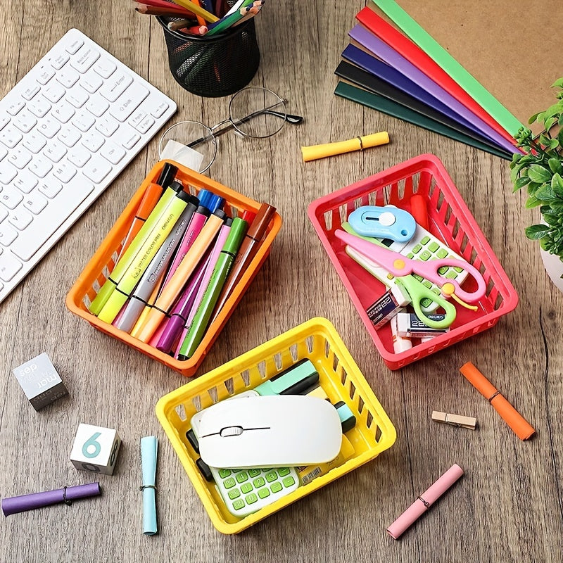 6pcs Colorful Classroom Storage Basket for Pencils and Stationery