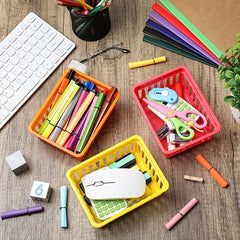 6pcs Colorful Classroom Storage Basket for Pencils and Stationery