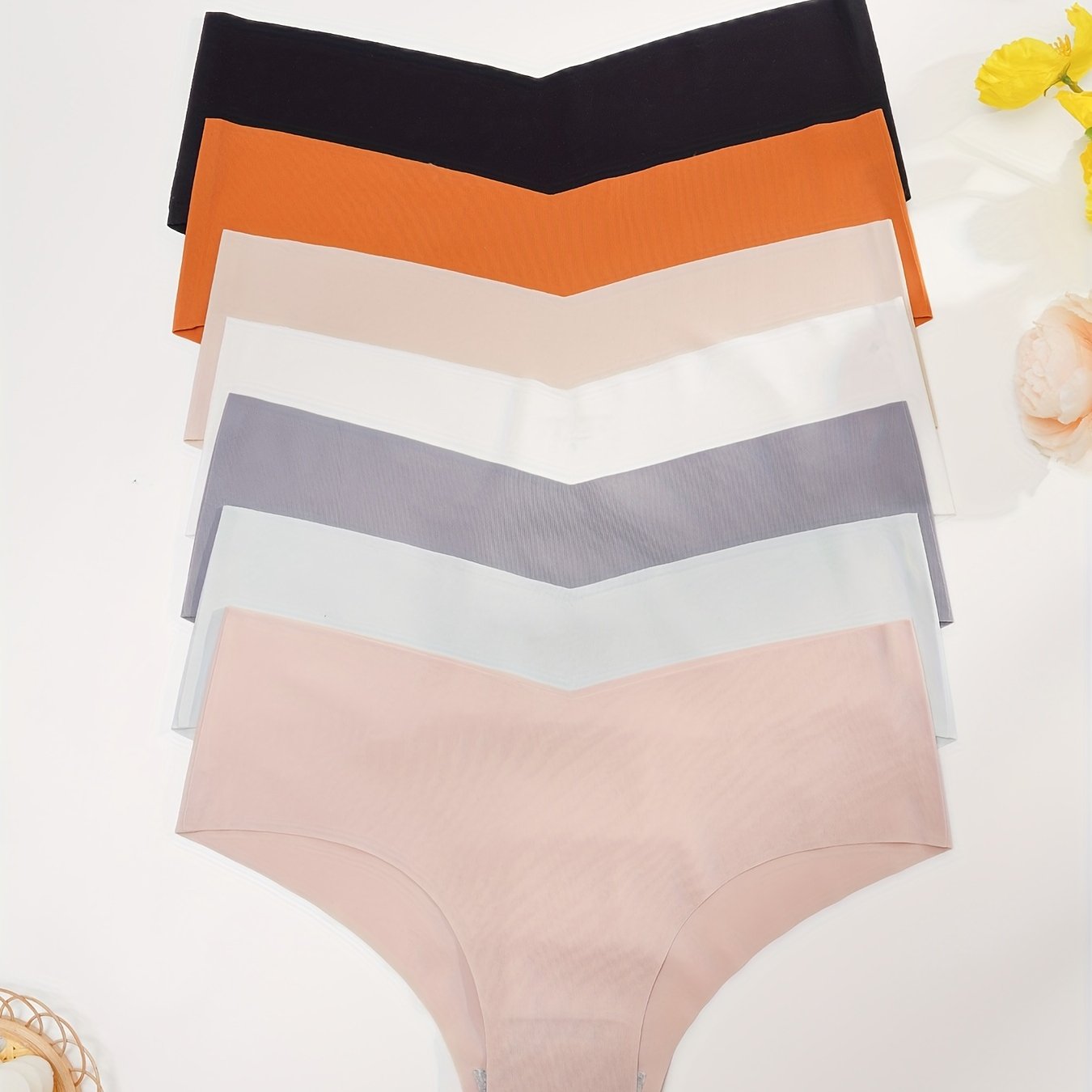 7 Seamless Solid Briefs Comfy Stretchy Panties Women's Lingerie