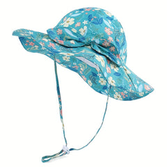 Girls Floral Print Fisherman's Hat Sun Screen Bucket Cap For Summer Outdoor