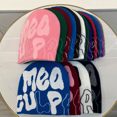 Sport Windproof Knit Beanie Hat Letter Jacquard Warm Autumn Winter