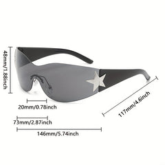 Y2K Rimless Sunglasses Star Gradient UV400
