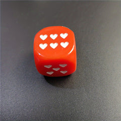 6 Sided Red Heart Acrylic Dice for Bar Parties Home Games