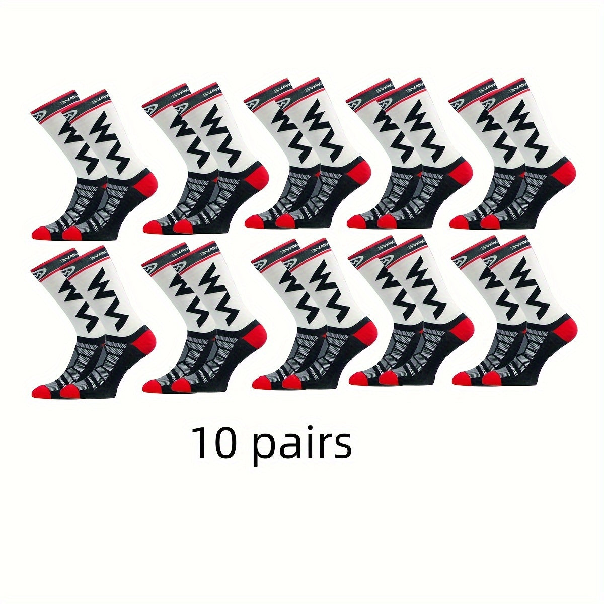 10 Pairs Men's Mid Crew Sport Socks Sweat Absorbing Nylon Blend Comfy Breathable