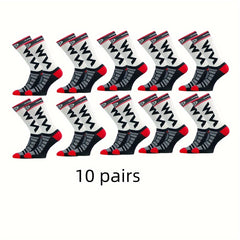 10 Pairs Men's Mid Crew Sport Socks Sweat Absorbing Nylon Blend Comfy Breathable