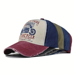Washed Denim Print Baseball Cap for Men and Women
