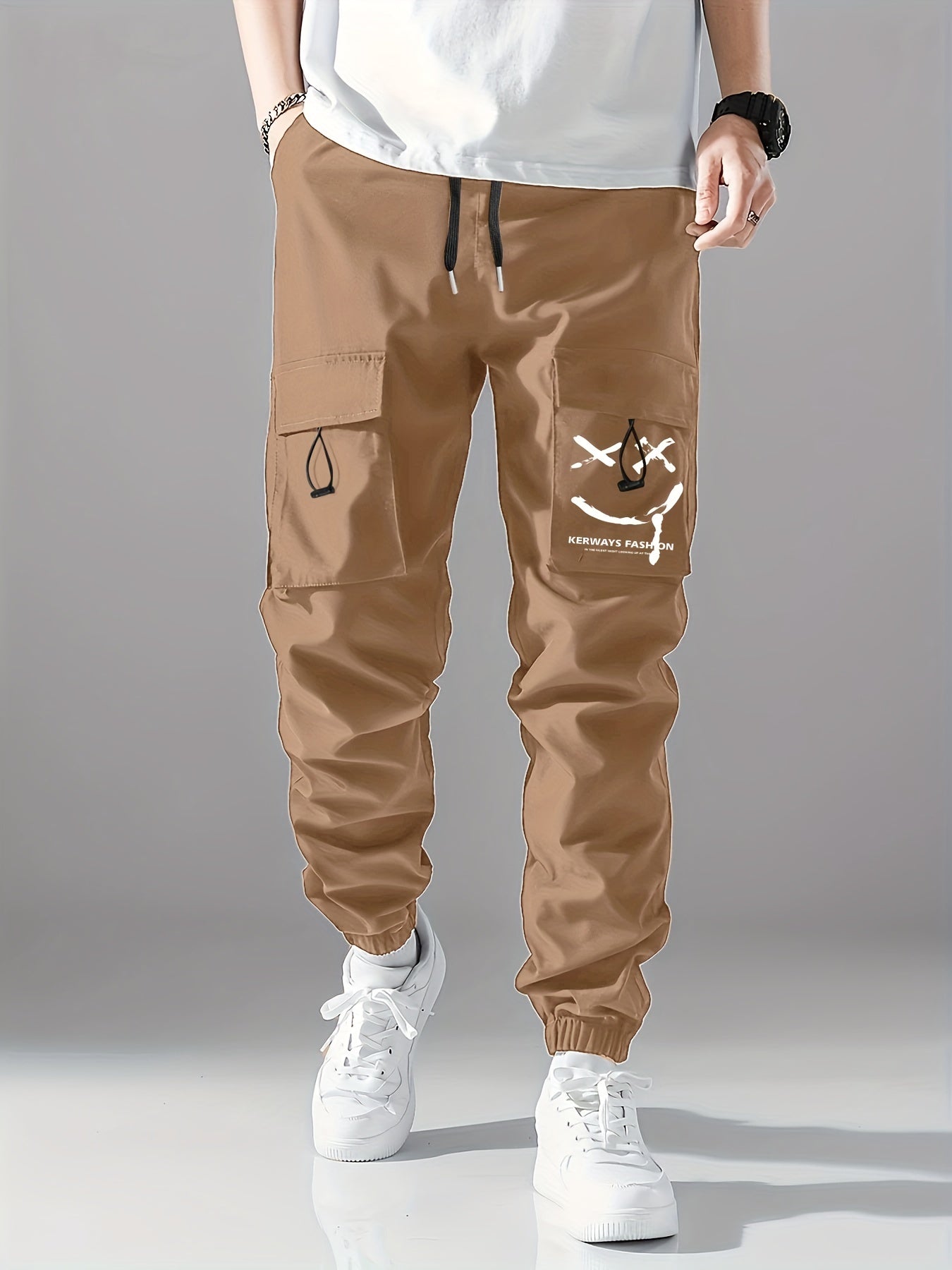 Men's Cargo Pants Drawstring Jogger Work Pants