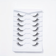 7 Pairs Reusable Fishtail Style False Eyelashes 15mm Lash Extension