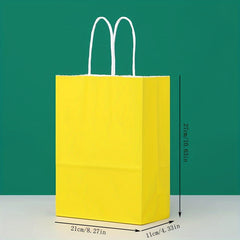 10pcs Colorful Candy Paper Bags Leather Tote Takeaway Gift Bags