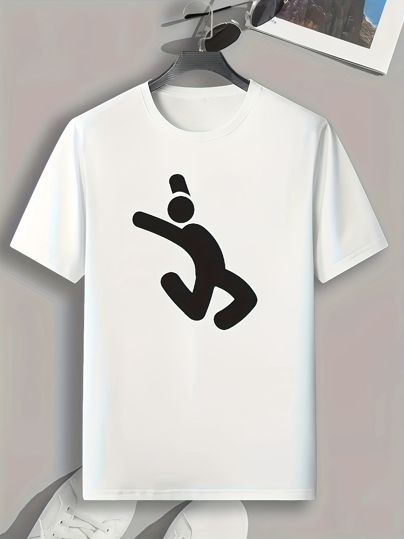 Pattern Print Men's Sports T-shirt Comfy Graphic Tee Outdoor Clothing