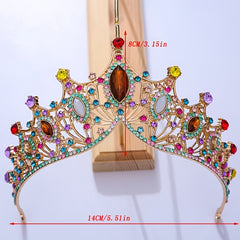 Colorful Rhinestone Crown Hairband Headband Bridal Wedding Party Favor