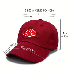 Anime Cloud Embroidered Baseball Cap Unisex Dad Hat Adjustable Sports Hat