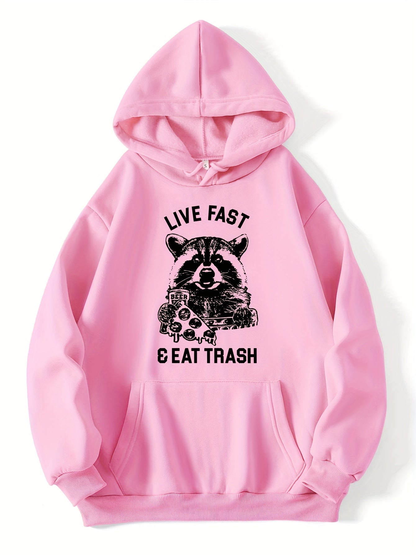 Bear Print Kangaroo Pocket Hoodie Long Sleeve Hoodies