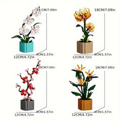 Mini Brick Flower Models, Educational Toys for Christmas, Mother's Birthday