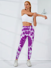 Tie Dye Yoga Seamless Leggings High Waist Sports Tight Pant