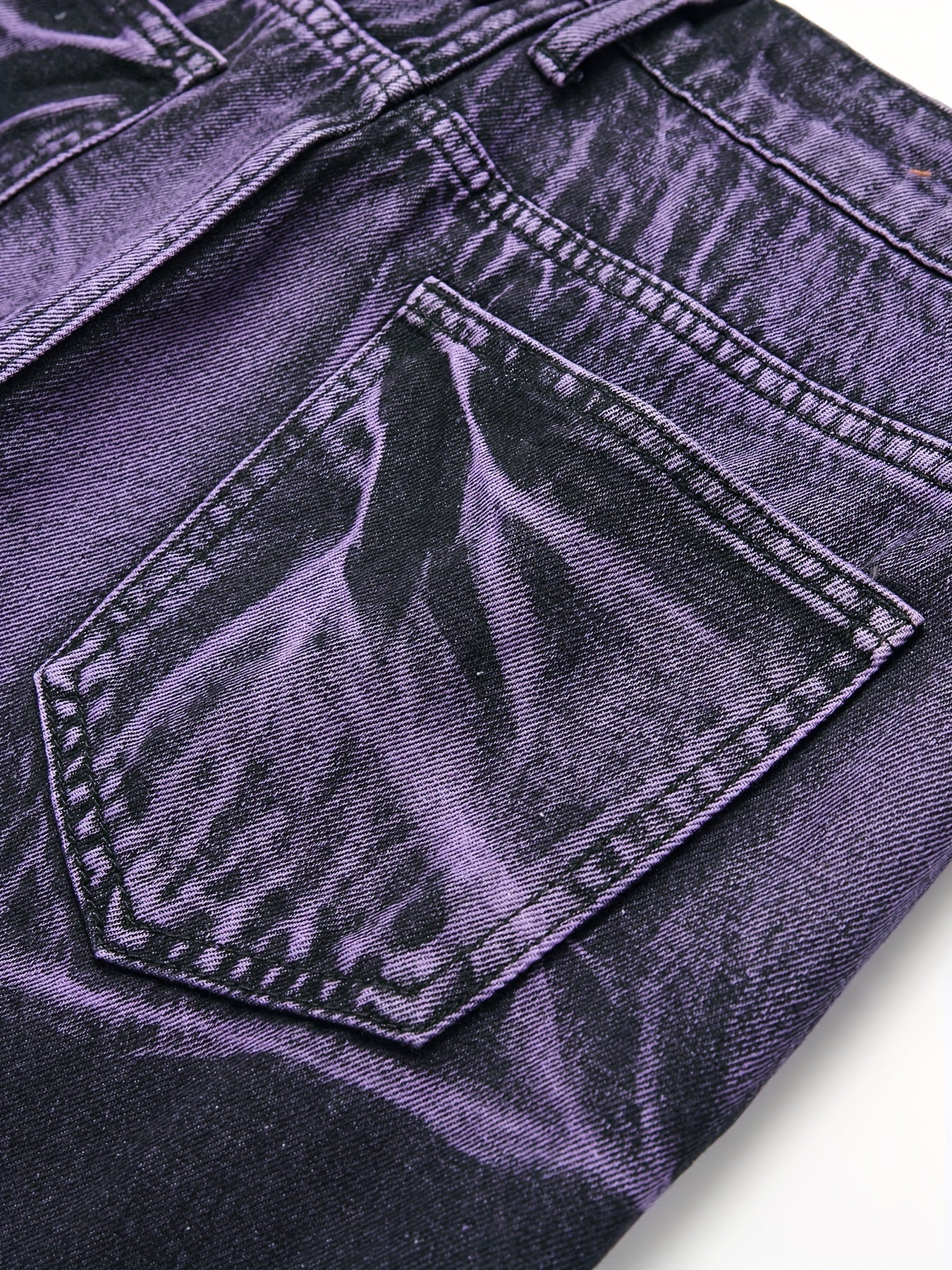 Y2k Tie Dye Ripped Jeans Men's Casual Street Style Regular Denim Pants