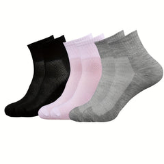 5 Pairs Men's Mesh Crew Socks Soft Winter & Autumn Style