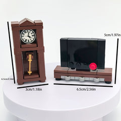 Mini Living Room Set Sofa Table Clock Home Decor Display Desktop Ornament