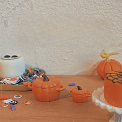 2pcs Metal Pumpkin Pot Dollhouse Utensils Mini Decor Acces