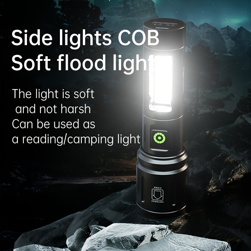 Portable Rechargeable LED Flashlight Waterproof for Camping Hiking