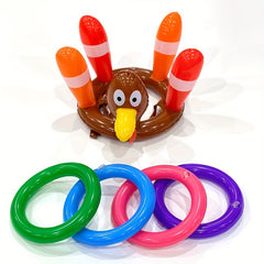 PVC Inflatable Turkey Rings Holiday Party Game Christmas Toy