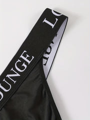 Plus Size Sports Lingerie Set with Contrast Letter Trim